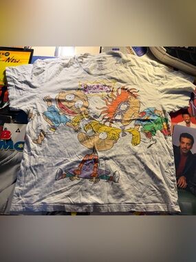 Rugrats Graphic Tee — White Multicolor Vintage Cartoon Shirt